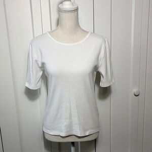 J. Crew Perfect Fit Knit Goods Classic Cotton White Women's Top Medium